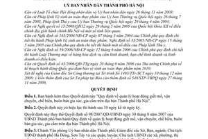 Quyết định  51/2009/QĐ-UBND Quy định quản lý hoạt động giết mổ, vận chuyển, chế biến, buôn bán gia súc, gia cầm trên địa bàn Hà Nội