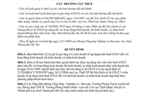 Quyết định 1045/QĐ-TCT-THNVDT biểu tỷ lệ giá trị gia tăng trên doanh thu