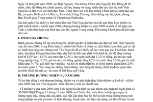 Thông báo 27/TB-VPCP kết luận Thủ tướng Nguyễn Tấn Dũng làm việc lãnh đạo tỉnh Thái Nguyên