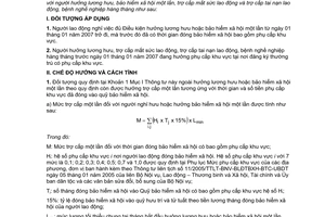 Thông tư 03/2009/TT-BLĐTBXH hướng dẫn phụ cấp khu vực người hưởng lương hưu bảo hiểm xã hội một lần trợ cấp mất sức tai nạn Nghị định 122/2008/NĐ-CP