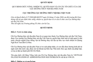 Quyết định 08/QĐ-CĐTNĐ  chức năng, nhiệm vụ, quyền hạn cơ cấu tổ chức