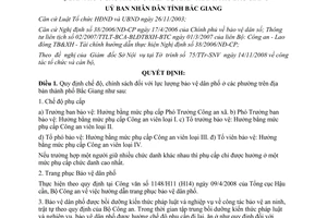 Quyết định 08/2009/QĐ-UBND chế độ chính sách lực lượng bảo vệ dân phố Bắc Giang