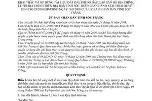 Quyết định 08/2009/QĐ-UBND sửa mức Quyết định 29/2008/QĐ-UBN chế độ thu, nộp, quản lý sử dụng phí thẩm định cấp quyền sử dụng đất