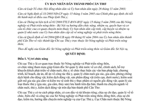 Quyết định 09/2009/QĐ-UBND chức năng nhiệm vụ quyền hạn cơ cấu tổ chức Chi cục
