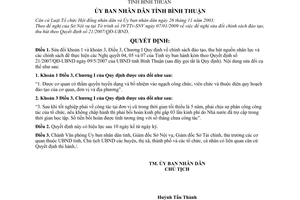 Quyết định 08/2009/QĐ-UBND sửa đổi khoản 1 và khoản 3, Điều 3, Chương 1