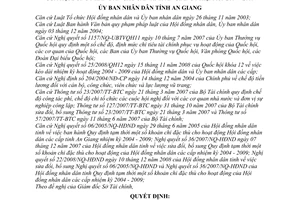 Quyết định 07/2009/QĐ-UBND quy định tạm thời khoản chi đặc thù cho hoạt động của Hội đồng nhân dân các cấp tỉnh An Giang nhiệm kỳ 2004-2009