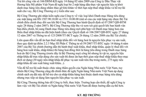 Công văn 1553/BCT-XNK nhập khẩu dầu thực vật