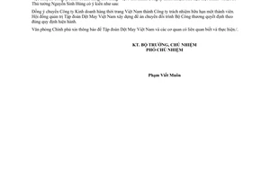 Công văn 1178/VPCP-ĐMDN Chuyển Công ty Kinh doanh hàng thời trang Việt Nam thành công ty TNHH 1 thành viên