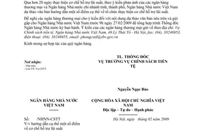 Công văn 1275/NHNN-CSTT tham gia ý kiến dự thảo văn bản