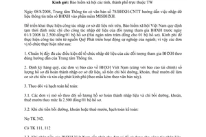 Công văn 473/BHXH-KHTC định mức chi nhập cơ sở dữ liệu thu bảo hiểm xã hội