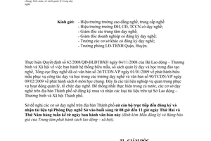 Công văn 1360/LĐTBXH-DN đăng ký mua sách giáo trình 6 môn học chung, biểu mẫu, số sách quản lý trong dạy nghề