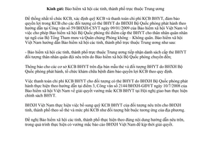 Công văn 251/BHXH-CSYT đảm bảo quyền lợi và thanh toán chi phí khám chữa bệnh bảo hiểm y tế