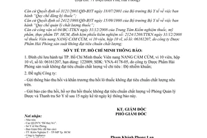 Công văn 403/SYT-QLD đình chỉ lưu hành thuốc tại Tp. Hồ Chí Minh