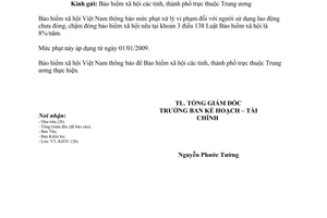 Công văn 275/BHXH-KHTC thông báo mức xử lý vi phạm đóng bảo hiểm xã hội