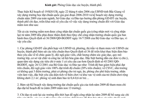 Công văn 117/SGDĐT-GDMN hướng dẫn xây dựng trường mầm non đạt chuẩn quốc gia