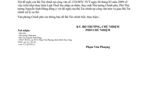 Công văn 869/VPCP-KTTH hướng dẫn thực hiện Luật Thuế thu nhập cá nhân