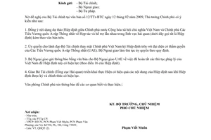 Công văn 887/VPCP-QHQT 2009 ký Hiệp định Hợp tác hỗ trợ lĩnh vực hải quan giữa Việt Nam với UAE