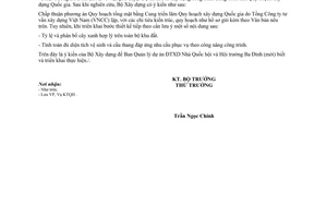 Công văn 239/BXD-KTQH quy hoạch tổng mặt bằng Dự án Cung triển lãm Quy hoạch xây dựng Quốc gia