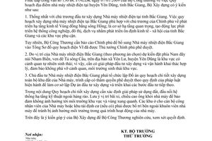 Công văn 240/BXD-KTQH quy hoạch địa điểm nhà máy nhiệt điện Bắc Giang, tỉnh Bắc Giang