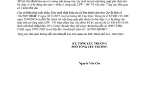 Công văn 983/TCHQ-GSQL phân loại quạt chíp vi xử lý máy tính