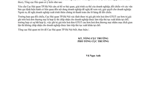 Công văn 1000/TCHQ-GSQL chênh lệch trị giá ghi trên hoá đơn GTGT với hoá đơn thương mại của hàng hoá xuất nhập khẩu tại chỗ