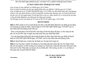 Quyết định 290/2009/QĐ-UBND  Phí thẩm định báo cáo đánh giá tác động môi trường