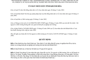 Quyết định 03/2009/QĐ-UBND nghiệm thu đề án sử dụng kinh phí sự nghiệp môi trường Khánh Hòa