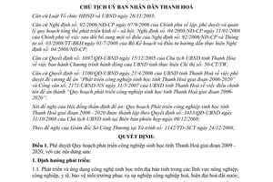 Quyết định 317/QĐ-UBND 2009 Quy hoạch phát triển công nghiệp sinh học Thanh Hóa 2009 2020