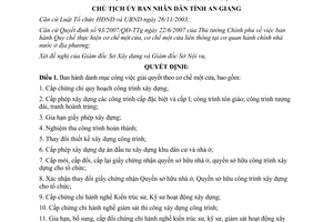 Quyết định 203/QĐ-UBND cơ chế một cửa một cửa liên thông Sở Xây dựng An Giang