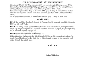 Quyết định 318/QĐ-UBND Chương trình, Kế hoạch cải cách hành chính