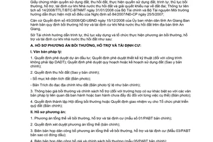 Hướng dẫn 120/STC-TDTC 2009 xây dựng bồi thường hỗ trợ tái định cư khi nhà nước thu hồi đất An Giang