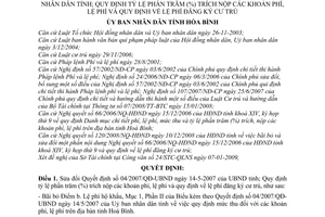 Quyết định 05/2009/QĐ-UBND sửa đổi Quyết định  04/2007/QĐ-UBND