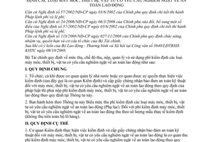 Thông tư 20/2009/TT-BTC quy định mức chế độ thu, nộp, quản lý sử dụng phí kiểm định máy móc, thiết bị, vật tư yêu cầu nghiêm ngặt an toàn lao động