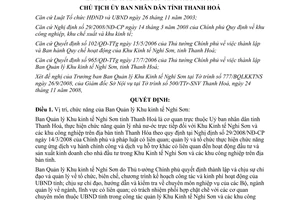 Quyết định 348/QĐ-UBND 2009 nhiệm vụ cơ cấu Ban quản lý Khu kinh tế Nghi Sơn Thanh Hóa