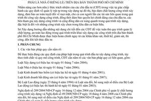 Hướng dẫn 707/HD-SXD-QLCLXD chủ đầu tư triển khai xây dựng công trình không phải là nhà ở riêng lẻ thành phố Hồ Chí Minh