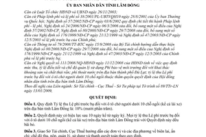 Quyết định 05/2009/QĐ-UBND  quy định tỷ lệ thu lệ phí trước bạ ô tô chở người dưới 10 chỗ ngồi tỉnh Lâm Đồng
