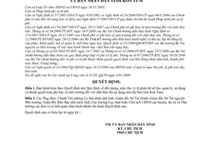 Quyết định 09/2009/QĐ-UBND  mức thu, tỷ lệ phân bổ số thu, quản lý, sử dụng và thanh quyết toán phí phí bảo vệ môi trường đối với chất thải rắn