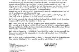 Thông tư 24/2009/TT-BTC hướng dẫn mức thuế suất nhập khẩu ưu đãi mặt hàng thuộc nhóm 2710 biểu thuế nhập khẩu ưu đãi