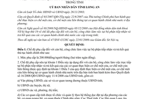 Quyết định 07/2009/QĐ-UBND chế độ phụ cấp đối với cán bộ công chức
