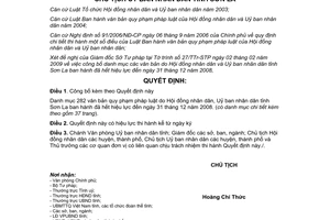 Quyết định 319/QĐ-UBND năm 2009 Danh mục văn bản HĐND UBND hết hiệu lực Sơn La