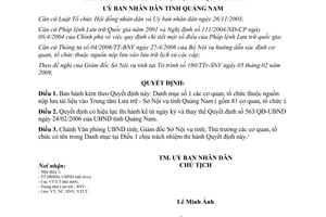 Quyết định 426/QĐ-UBND 2009 danh mục cơ quan nộp lưu tài liệu Trung tâm Lưu trữ Sở Nội vụ Quảng Nam