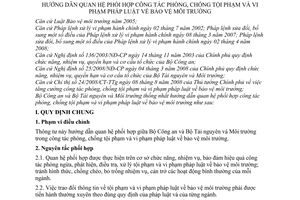 Thông tư liên tịch 02/2009/TTLT-BCA-BTNMT hướng dẫn quan hệ phối hợp công tác phòng, chống tội phạm và vi phạm pháp luật bảo vệ môi trường