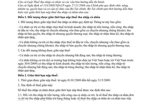 Thông tư 27/2009/TT-BTC hướng dẫn giãn thời hạn nộp thuế thu nhập cá nhân