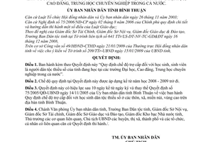 Quyết định 09/2009/QĐ-UBND quy định chế độ trợ cấp đối với học sinh, sinh viên là người dân tộc thiểu số