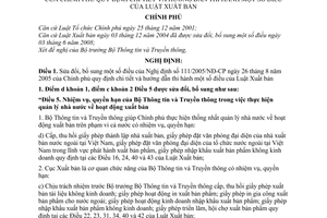 Nghị định 11/2009/NĐ-CP hướng dẫn Luật Xuất bản sửa đổi Nghị định 111/2005/NĐ-CP