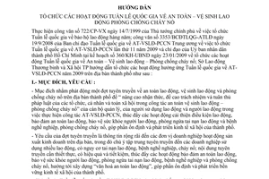 Hướng dẫn 1043/LĐTBXH-TTr tổ chức hoạt động tuần lễ quốc gia về an toàn vệ sinh lao động  phòng chống cháy nổ