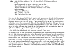 Công điện 214/CĐ-TTg khống chế ngăn chặn dập tắt ổ dịch không để dịch lây lan xảy ra dịch cúm A (H5N1) người