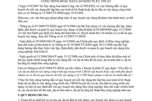 Hướng dẫn 62/HD-SXD quy hoạch chi tiết xây dựng 1/500