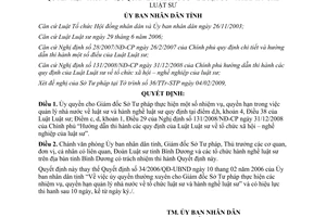 Quyết định 06/2009/QĐ-UBND ủy quyền thực hiện nhiệm vụ quản lý luật sư hành nghề luật sư Bình Dương