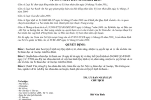 Quyết định 12/2009/QĐ-UBND vị trí chức năng nhiệm vụ quyền hạn cơ cấu tổ chức